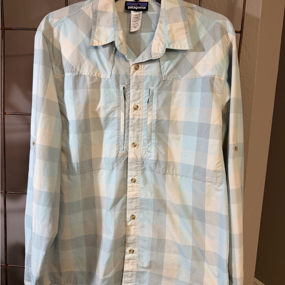 Patagonia Light Blue Checkered Shirt